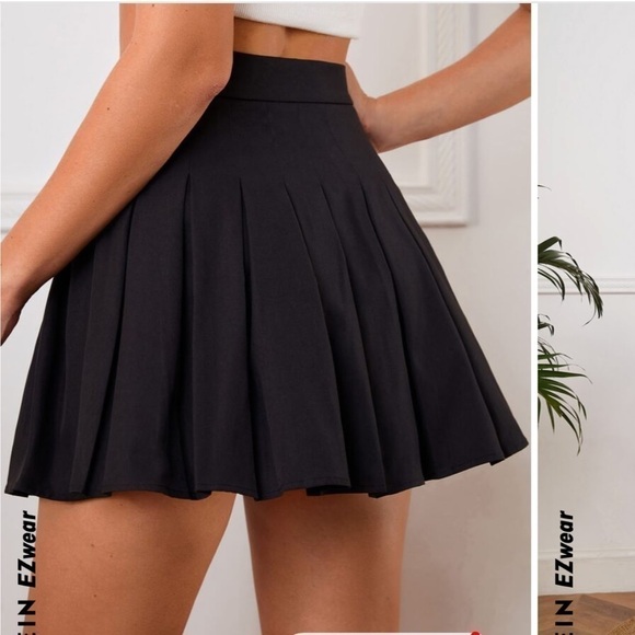 Shein EZ wear Zipper Solid Pleated Skirt size Small - Picture 3 of 5